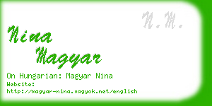 nina magyar business card